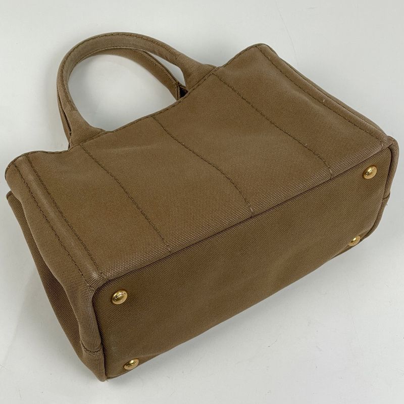 Prada Canapa Tote 2-Way Shoulder Bag Canvas Brown