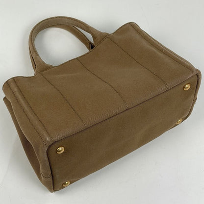 Prada Canapa Tote 2-Way Shoulder Bag Canvas Brown