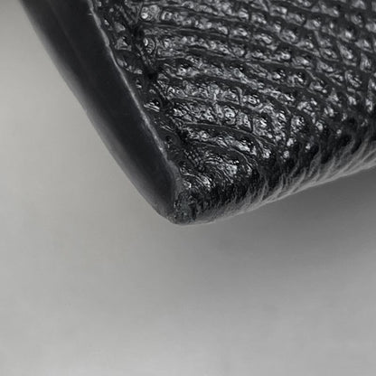 Dior Logo Chain Wallet Saddle Leather Black