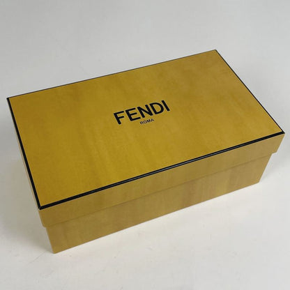 Fendi Feel Zucca Pattern Flat Sandals Shoes Leather Brown Black