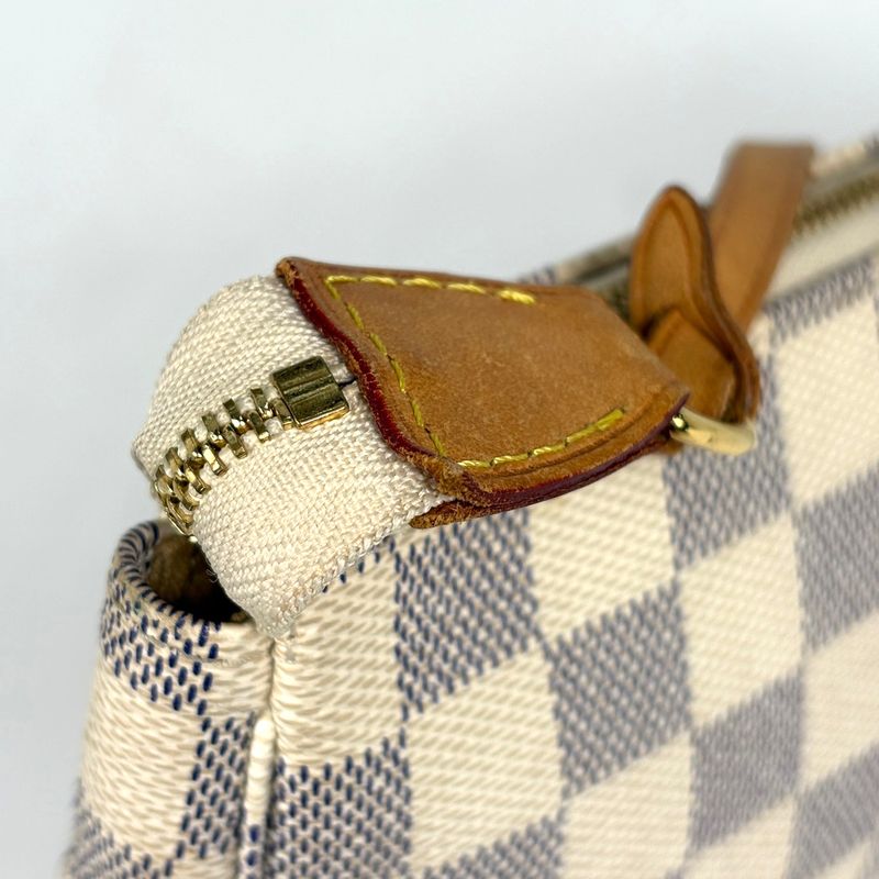 Louis Vuitton Pochette Makeup Cosmetics in Pouch Damier Azur White Loafer