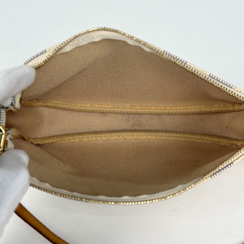 Louis Vuitton Pochette Makeup Cosmetics in Pouch Damier Azur White Loafer