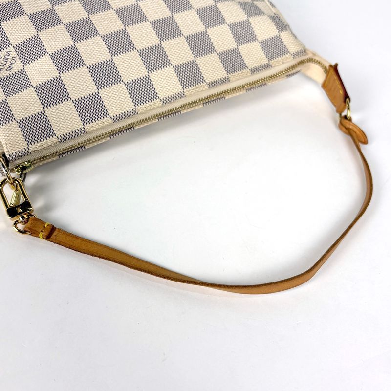 Louis Vuitton Pochette Makeup Cosmetics in Pouch Damier Azur White Loafer
