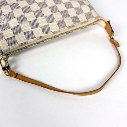 Louis Vuitton Pochette Makeup Cosmetics in Pouch Damier Azur White Loafer