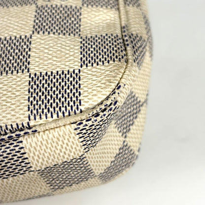 Louis Vuitton Pochette Makeup Cosmetics in Pouch Damier Azur White Loafer