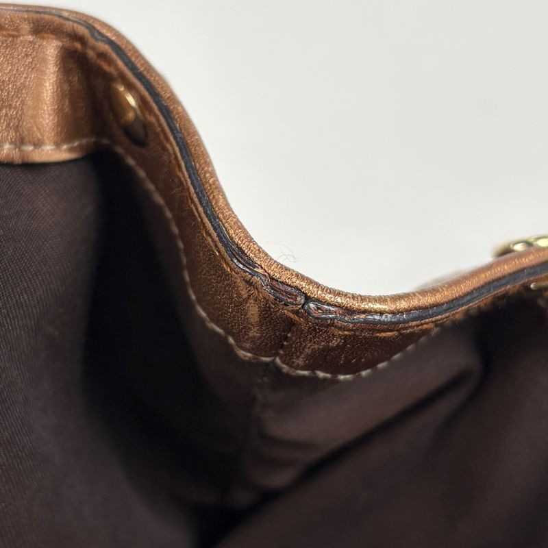 Gucci GG Pattern Ski Tote Canvas Metallic Brown