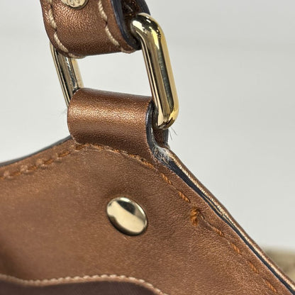 Gucci GG Pattern Ski Tote Canvas Metallic Brown