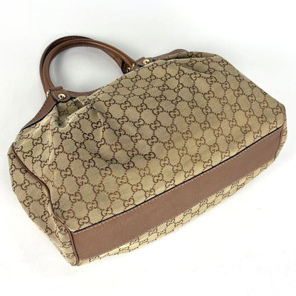 Gucci GG Pattern Ski Tote Canvas Metallic Brown