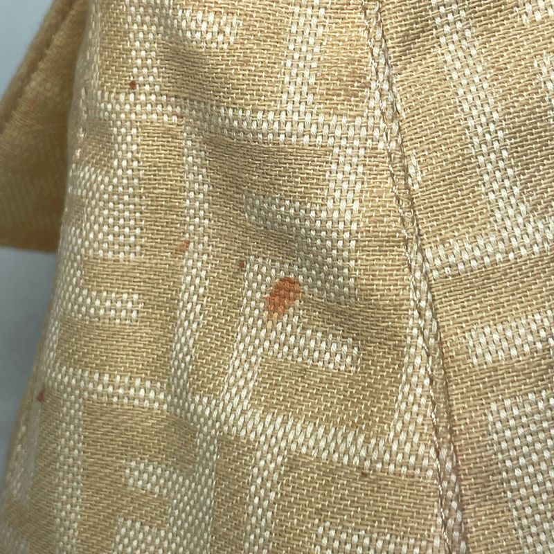Fendi Zucca Pattern Shoulder Bag Mamma Bucket Canvas Beige
