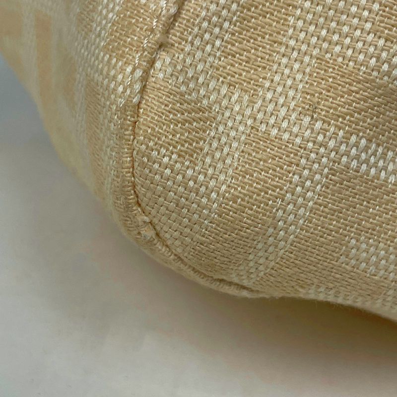 Fendi Zucca Pattern Shoulder Bag Mamma Bucket Canvas Beige