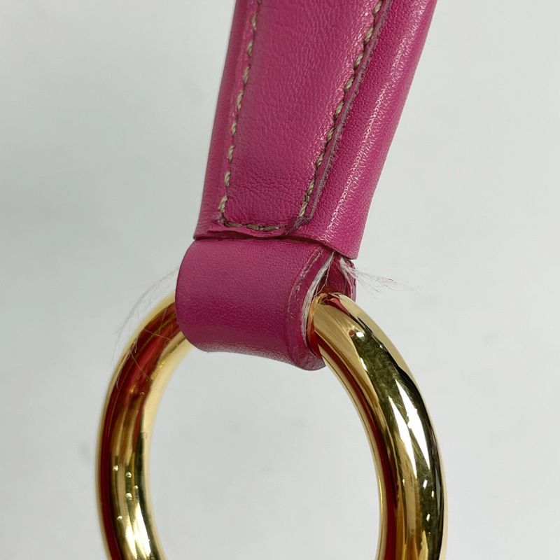 Prada Logo Handbag Gathered Leather Pink