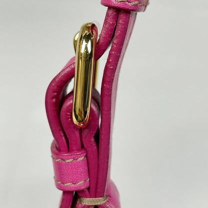Prada Logo Handbag Gathered Leather Pink