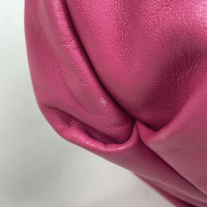 Prada Logo Handbag Gathered Leather Pink