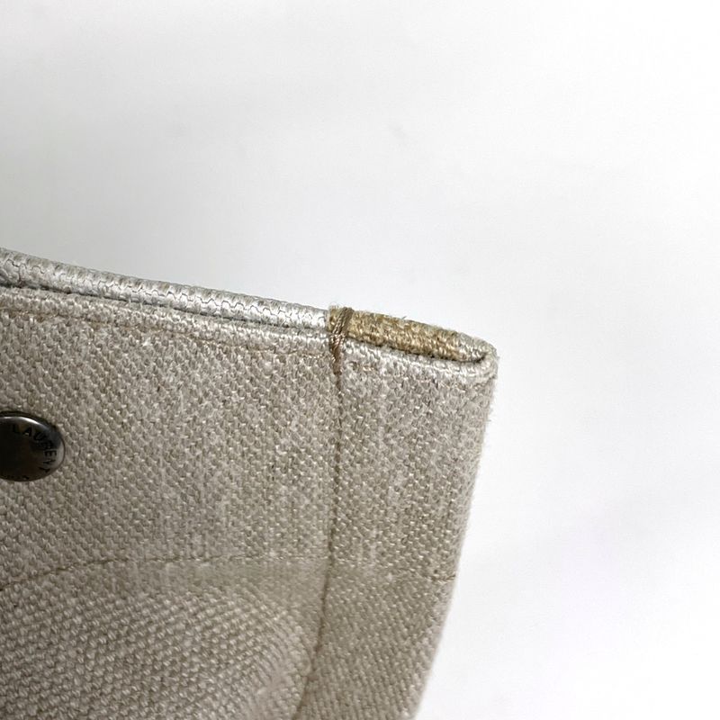 Saint Laurent Yves Logo Tote YSL Canvas White Beige