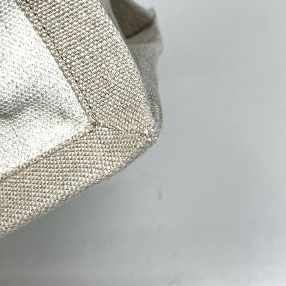 Saint Laurent Yves Logo Tote YSL Canvas White Beige