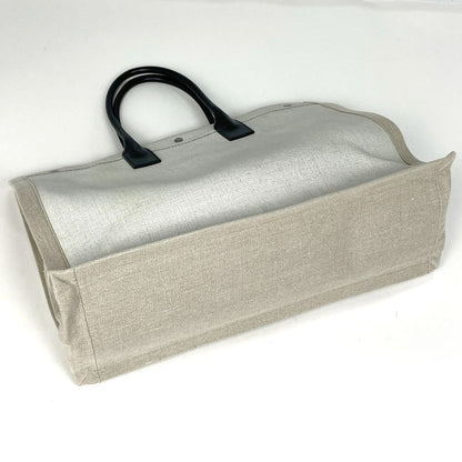 Saint Laurent Yves Logo Tote YSL Canvas White Beige