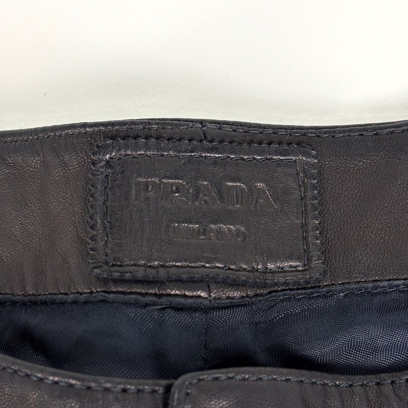 Prada Leather Pants Sheep Black