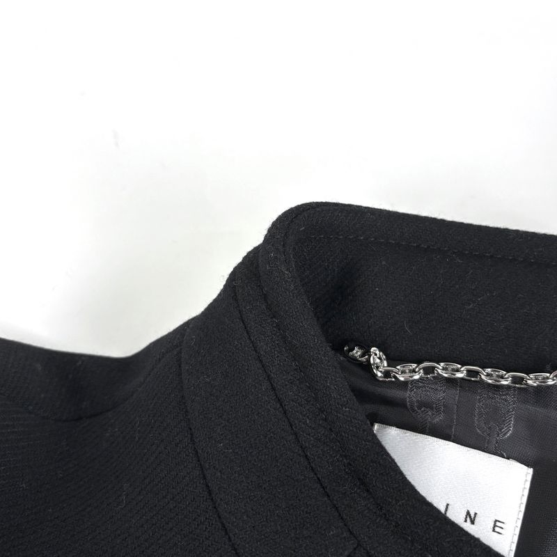 Celine Coat Long Hair Black