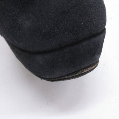 Miu Miu Miu Suede Chunky Heel Boots Black 37.5