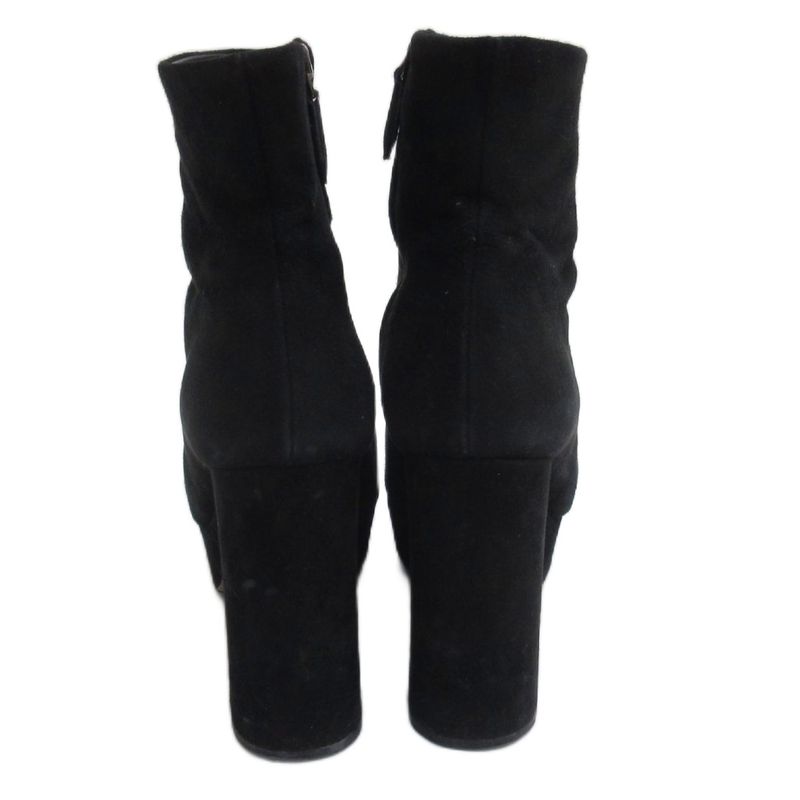 Miu Miu Miu Suede Chunky Heel Boots Black 37.5