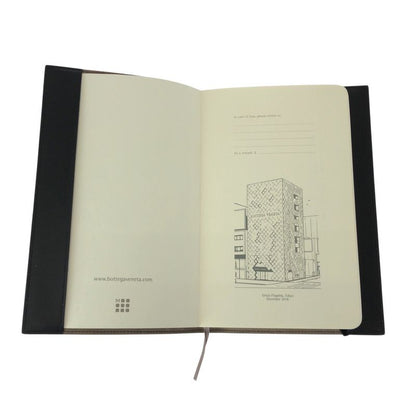 Bottega Veneta Intrecha Top Black White Leather No Top Book Cover Notebook