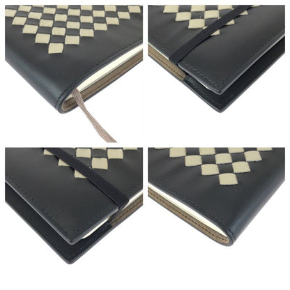 Bottega Veneta Intrecha Top Black White Leather No Top Book Cover Notebook