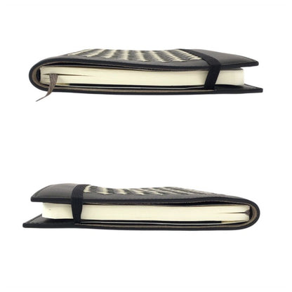 Bottega Veneta Intrecha Top Black White Leather No Top Book Cover Notebook