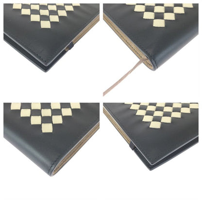Bottega Veneta Intrecha Top Black White Leather No Top Book Cover Notebook