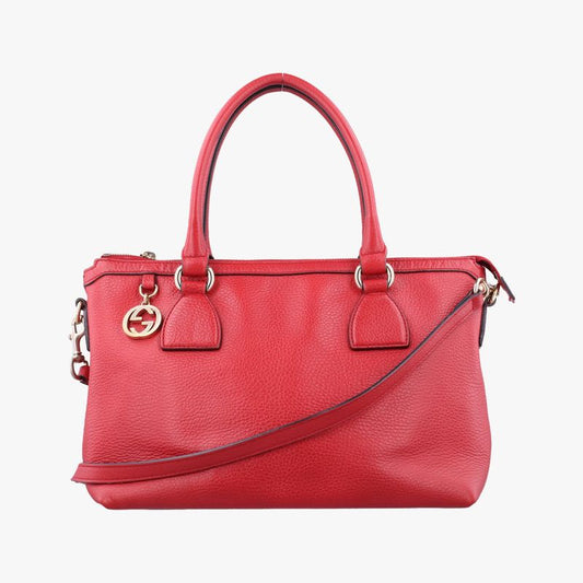 Gucci Interlocking Charm Red Leather Keychain