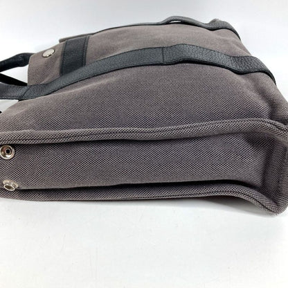 Hermes Handbag Sac Ane MM Leather Canvas Gray