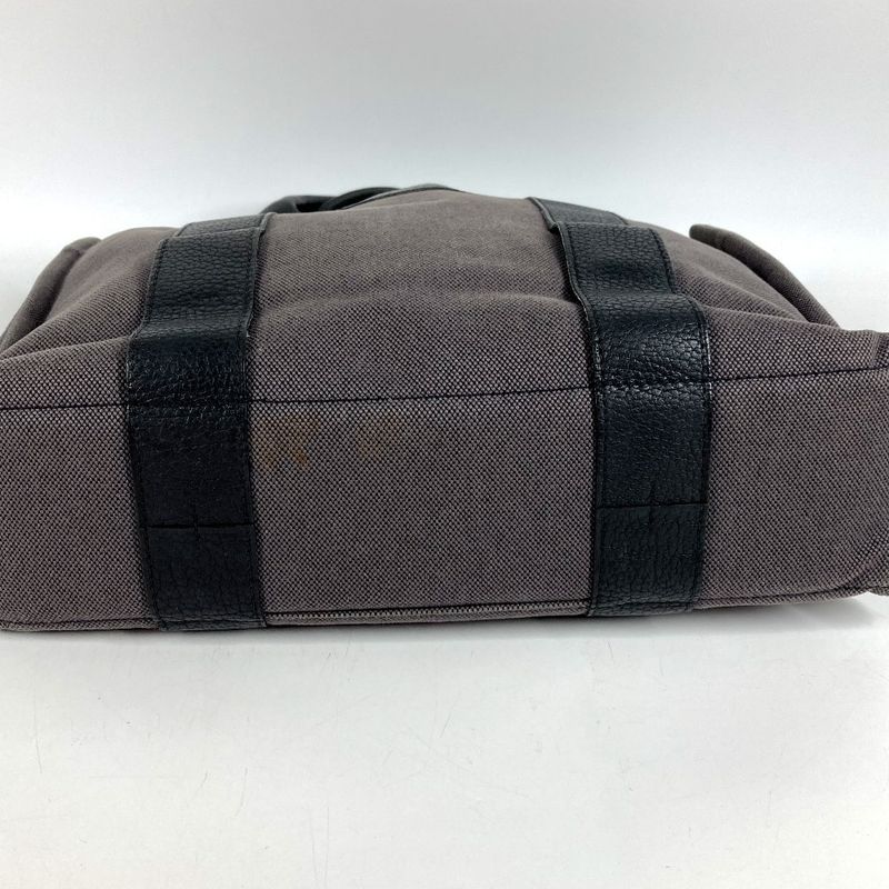 Hermes Handbag Sac Ane MM Leather Canvas Gray