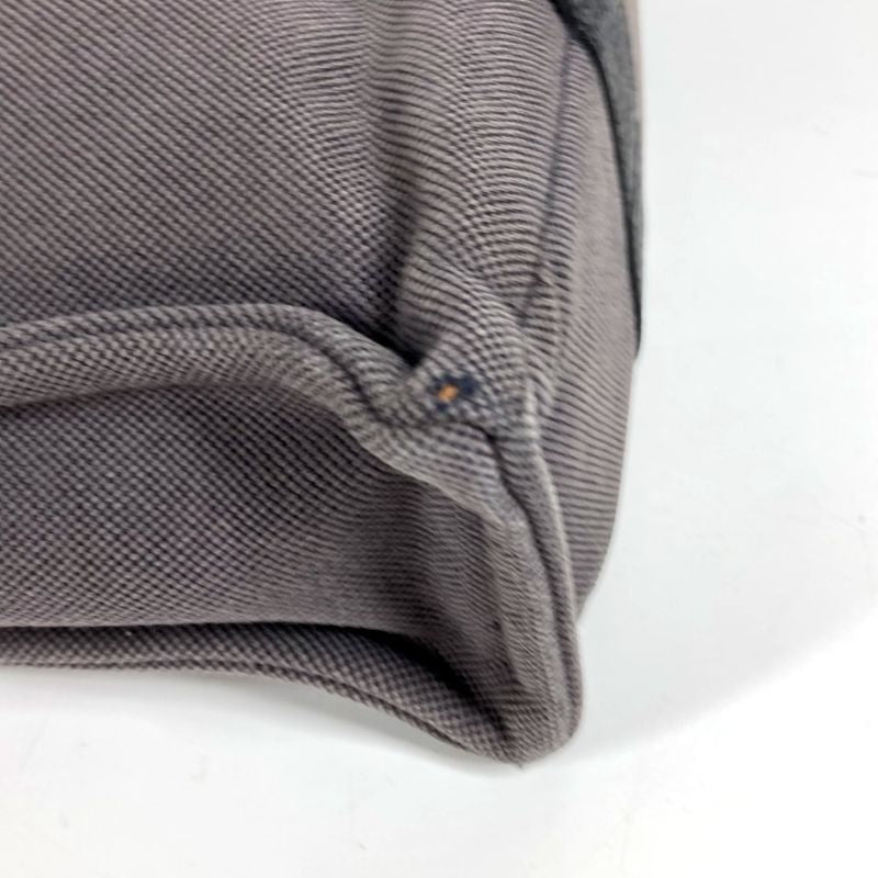 Hermes Handbag Sac Ane MM Leather Canvas Gray