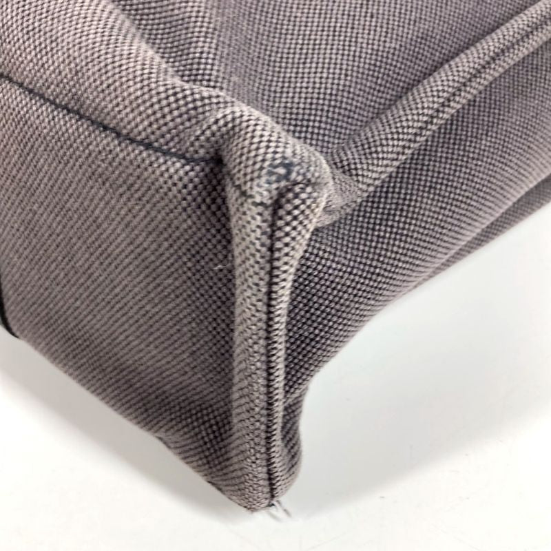 Hermes Handbag Sac Ane MM Leather Canvas Gray