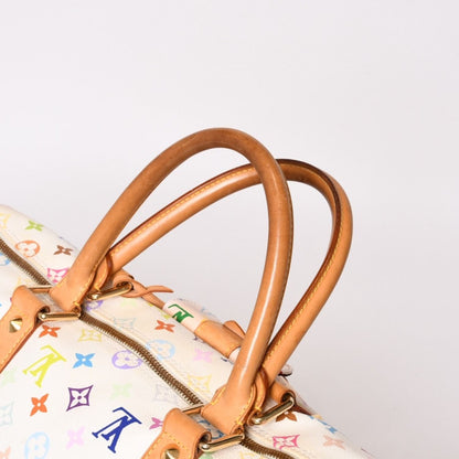 Louis Vuitton Keepall 45 Boston Bag Monogram Multicolor White Takashi Murakami — view 5