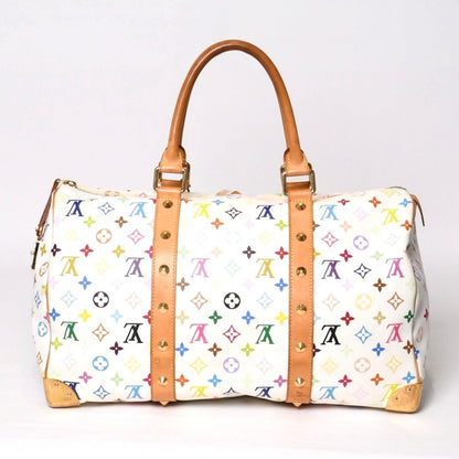 Louis Vuitton Keepall 45 Boston Bag Monogram Multicolor White Takashi Murakami — view 2