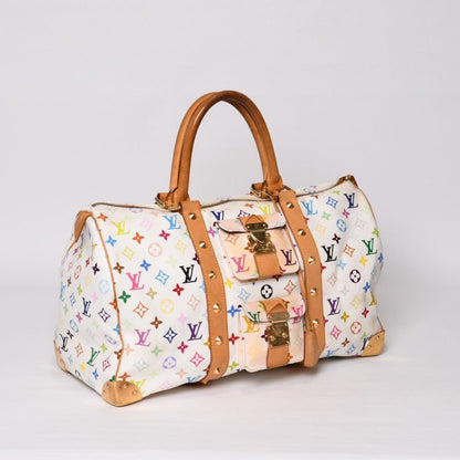 Louis Vuitton Keepall 45 Boston Bag Monogram Multicolor White Takashi Murakami — view 3