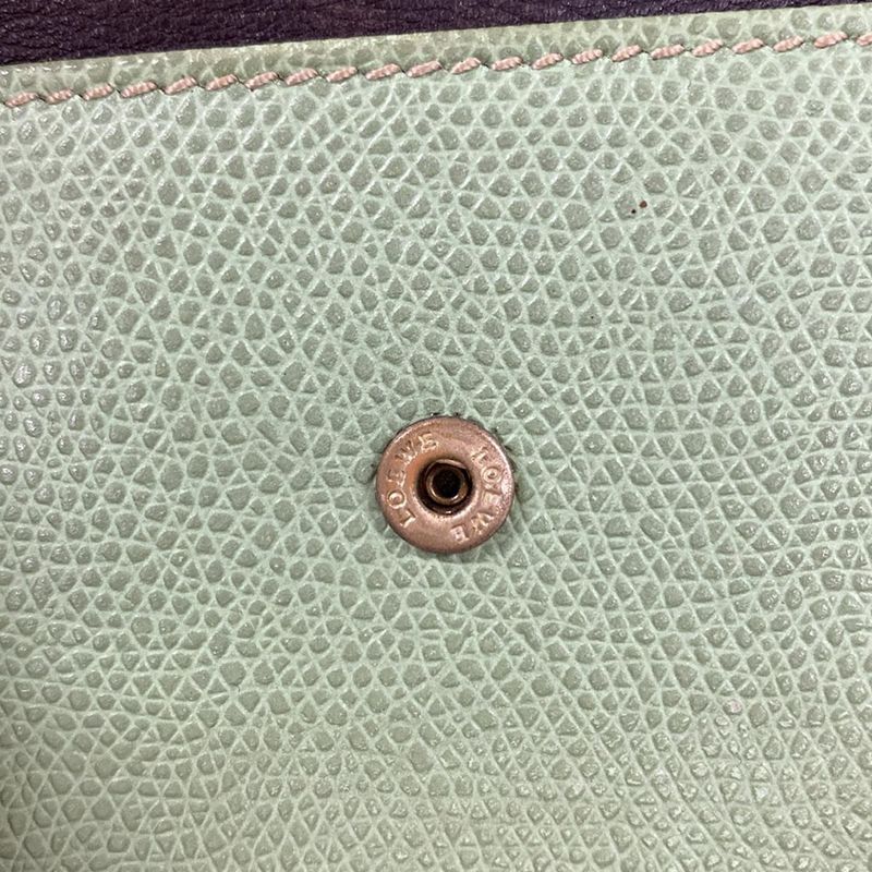 Loewe Bifold Wallet Green Anagram Leather