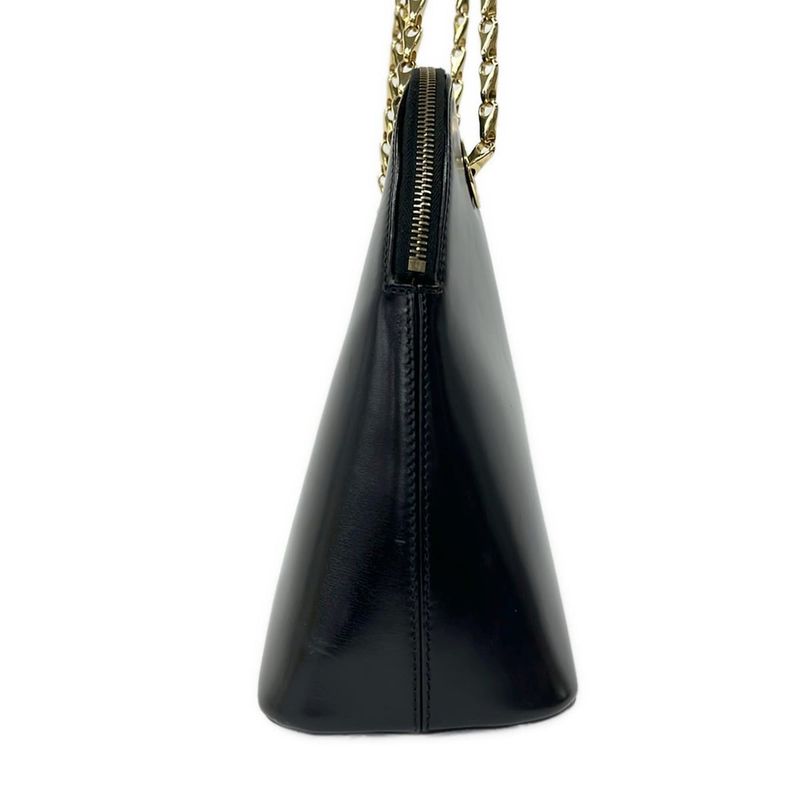 Celine Shoulder Bag Black Gold Chain Leather