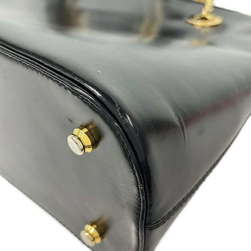 Celine Shoulder Bag Black Gold Chain Leather