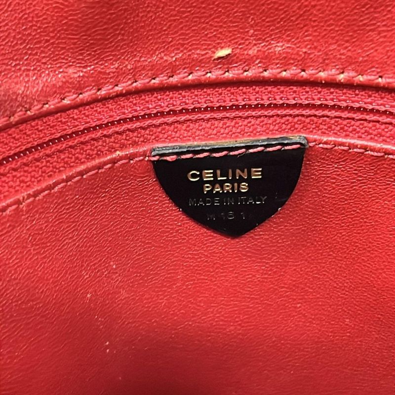 Celine Shoulder Bag Black Gold Chain Leather