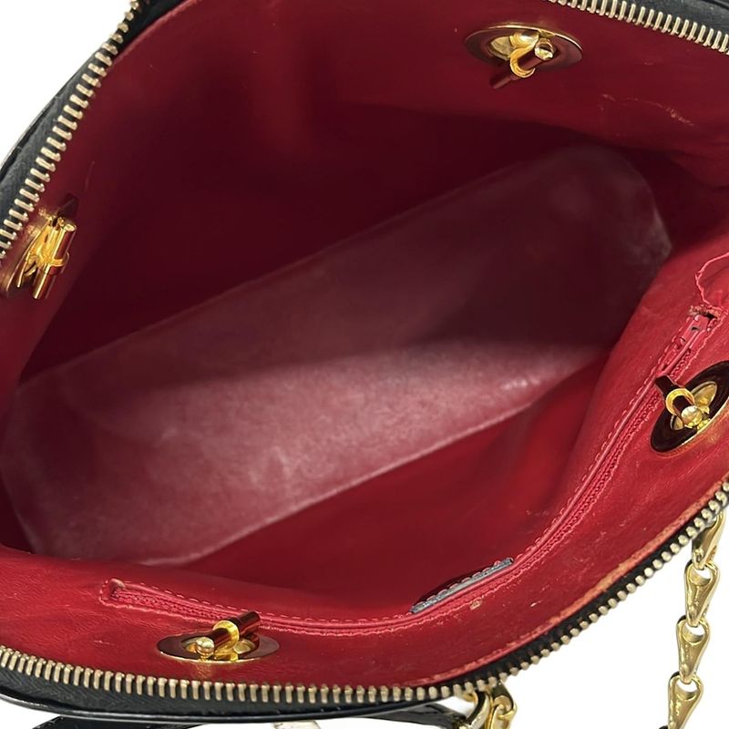 Celine Shoulder Bag Black Gold Chain Leather