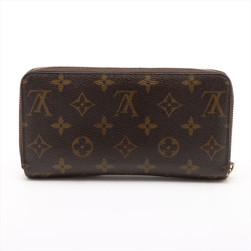 Louis Vuitton Monogram Zippy Wallet Round Zip Brown