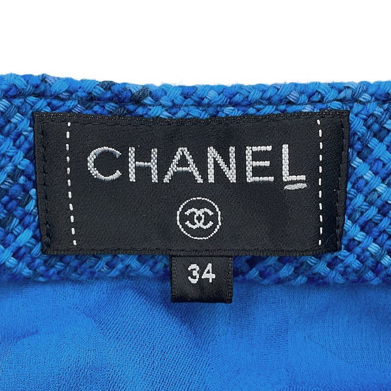 Chanel Skirt CC Logo Tweed 34 Resort Collection