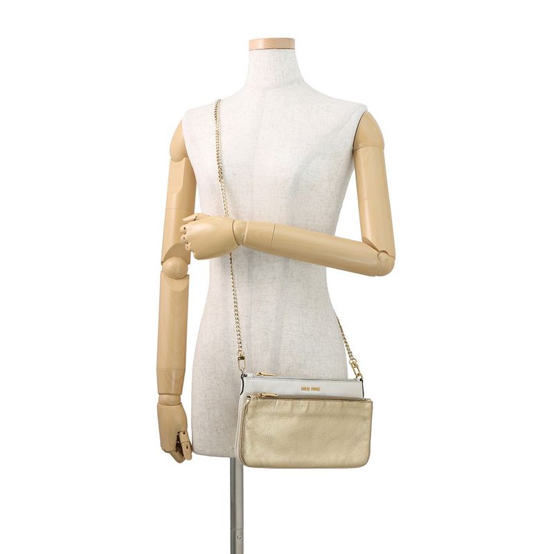 Miu Miu Miu Chain Shoulder Bag Logo Leather
