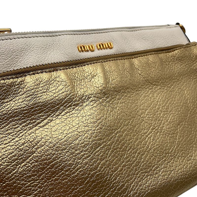 Miu Miu Miu Chain Shoulder Bag Logo Leather
