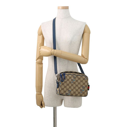 Gucci Shoulder Bag GG Canvas Snake Embroidery Small 2-Way Clutch