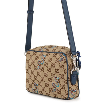 Gucci Shoulder Bag GG Canvas Snake Embroidery Small 2-Way Clutch
