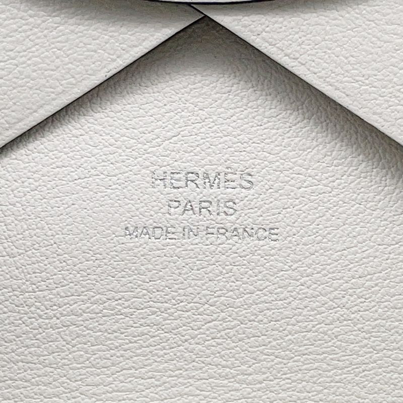 Hermes Coin Case Calvi Duo Spring Horse Blanc Silver Swift White