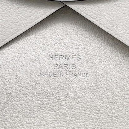 Hermes Coin Case Calvi Duo Spring Horse Blanc Silver Swift White