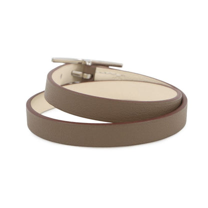 Hermes Bracelet Behapi Double Tour Etoupe Nata Silver Swift T3